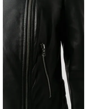 Emporio Armani ジップ付きバイカージャケット（ブラック） - サムネイル5