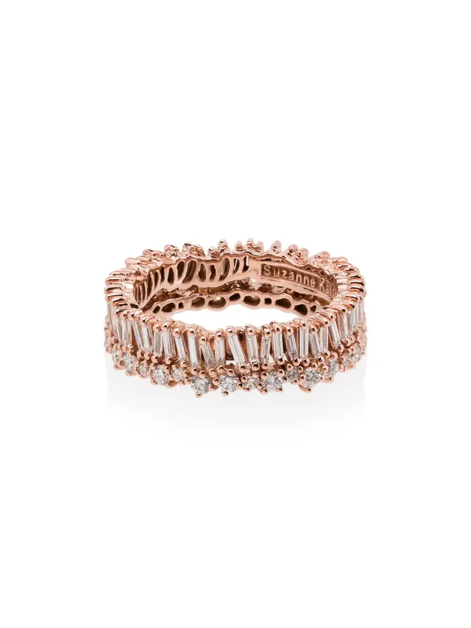 Suzanne Kalan Suzanne Kalan ショートスタック 18Kローズゴールド ダイヤモンド エタニティリング ピンクの商品画像