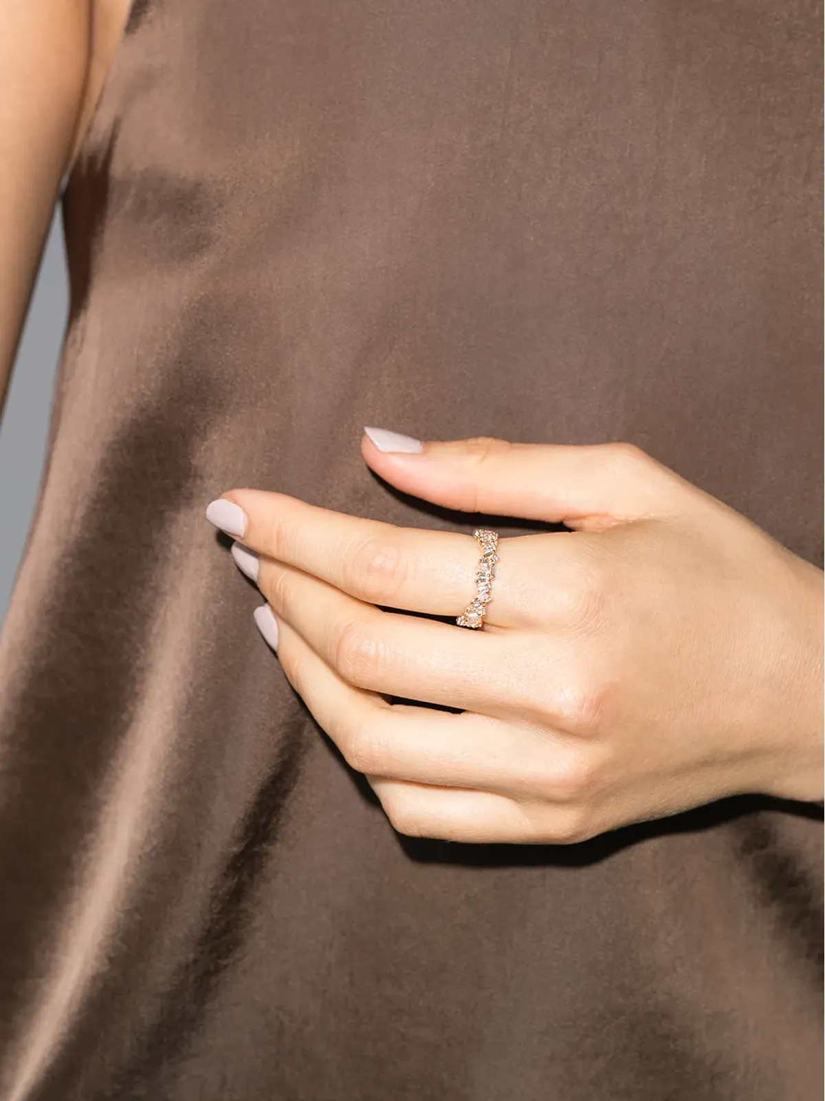Suzanne Kalan 18kt yellow gold Icon baguette diamond ring - 画像4