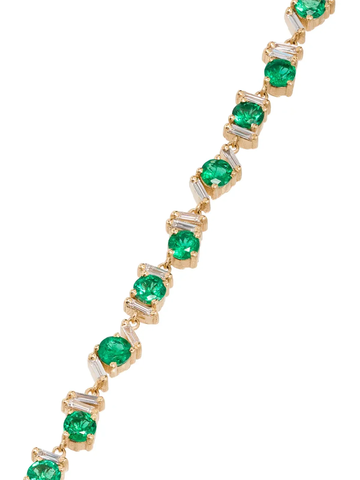 Suzanne Kalan 18K イエローゴールド エメラルドとダイヤモンド テニスブレスレット - 画像3