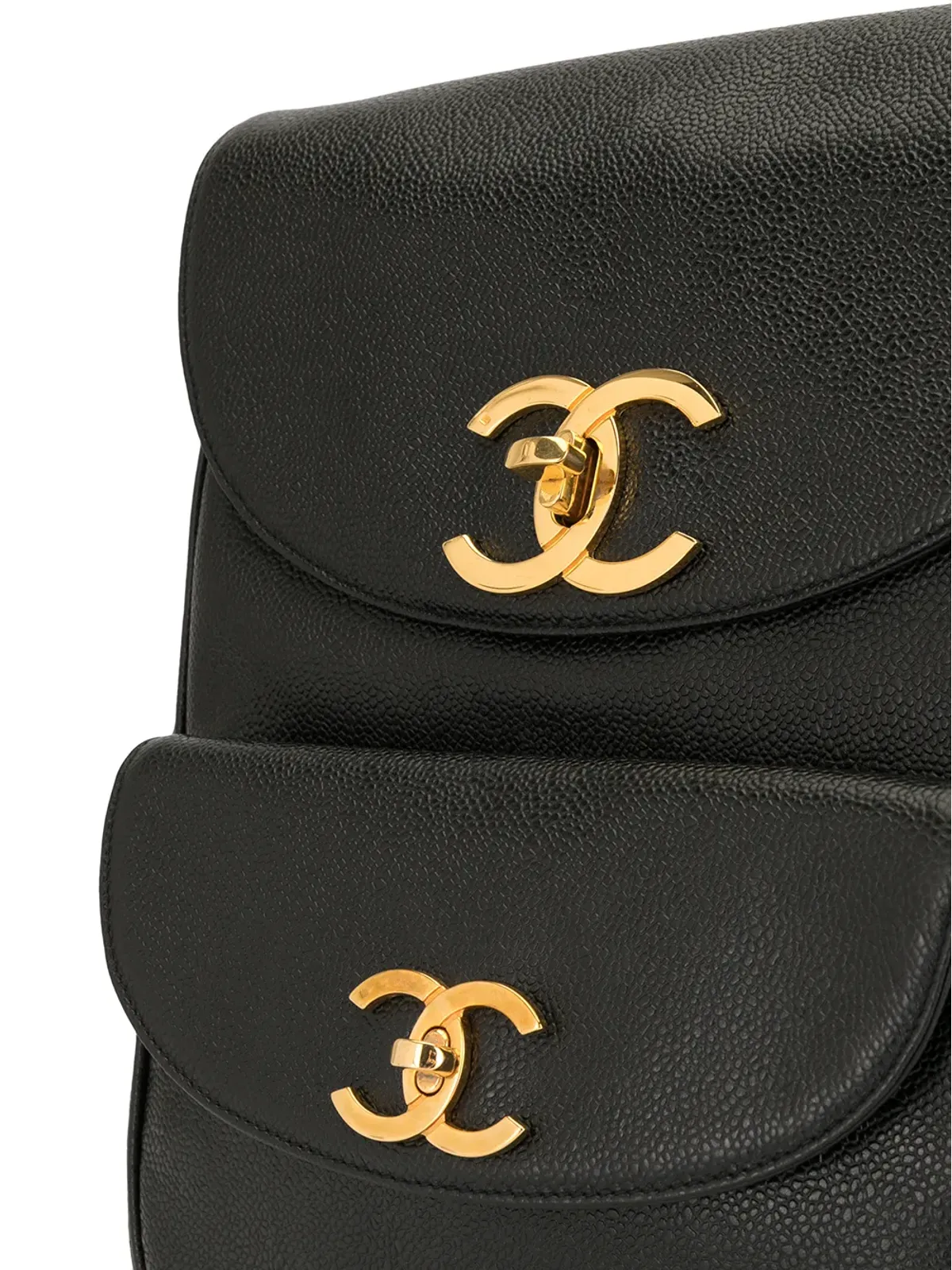 CHANEL Pre-Owned 1995 CC flap backpack - Black - 画像4