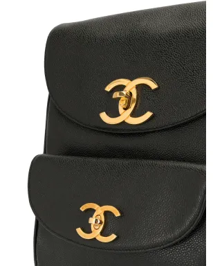 CHANEL Pre-Owned 1995 CC flap backpack - Black - サムネイル4