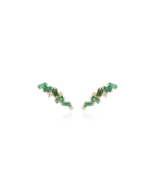 Suzanne Kalan エメラルドとダイヤモンドのスタッドピアス - サムネイル1