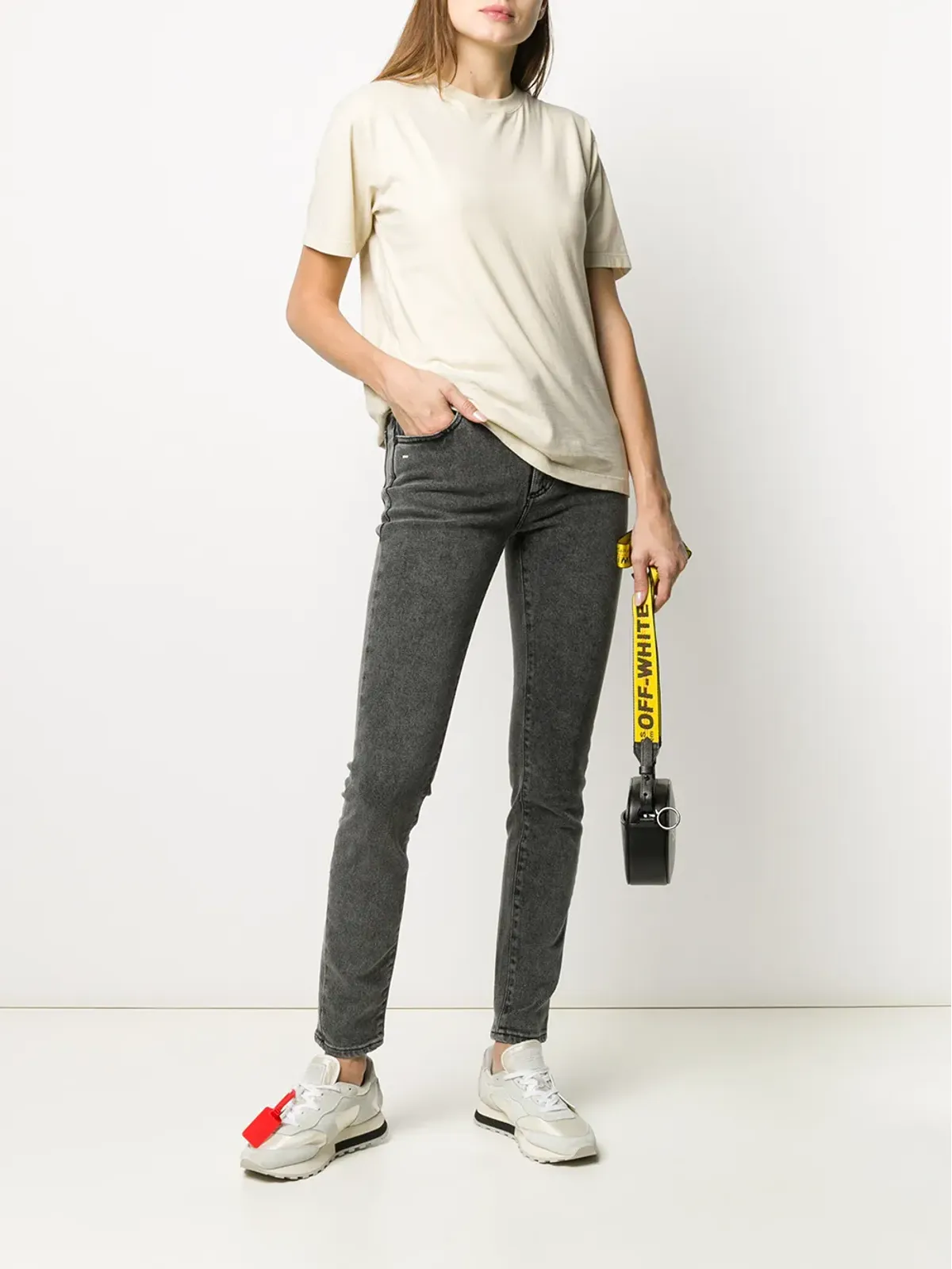 Off-White ウォッシュドスキニージーンズ グレー - 画像2