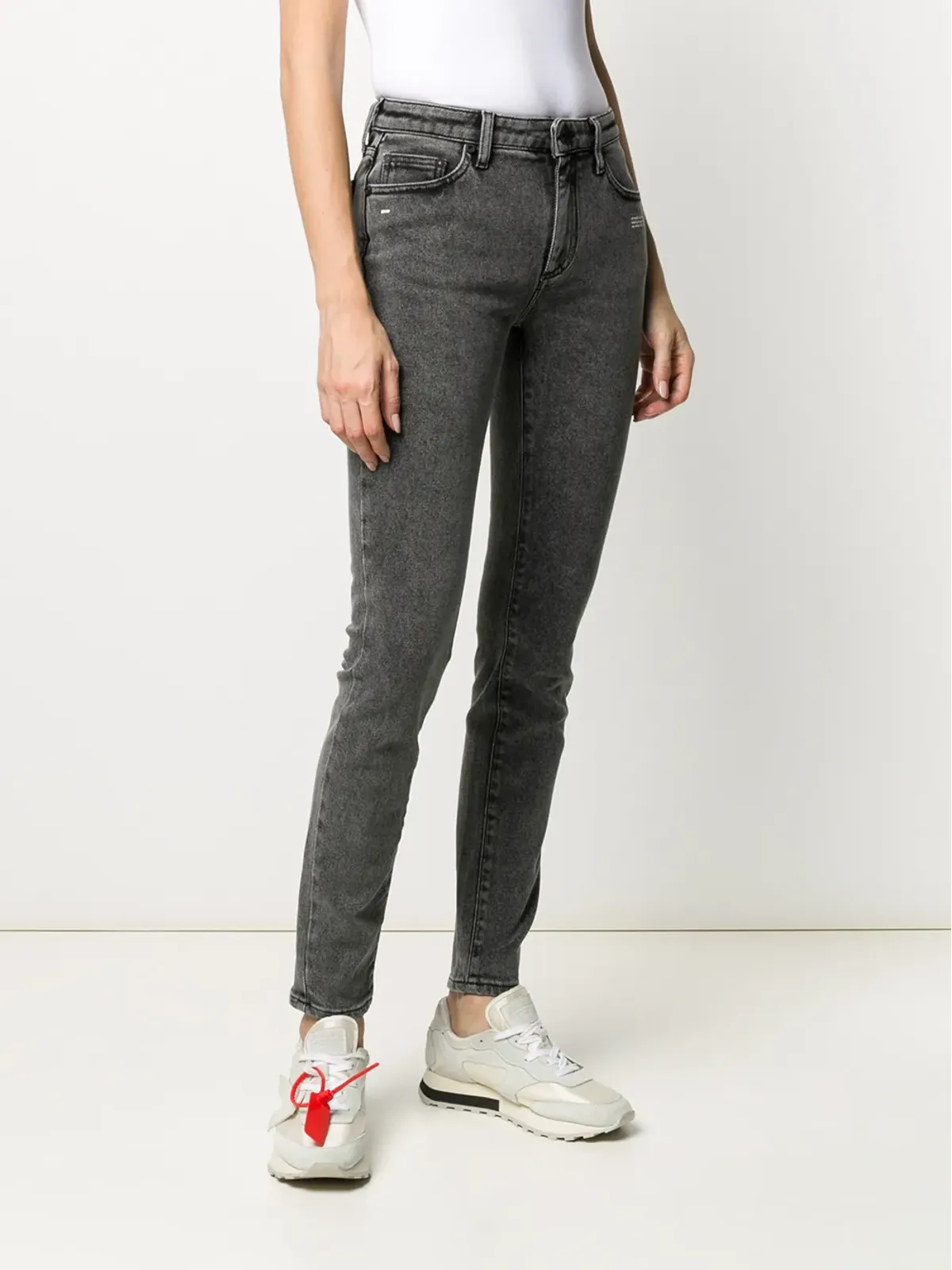 Off-White ウォッシュドスキニージーンズ グレー - 画像3