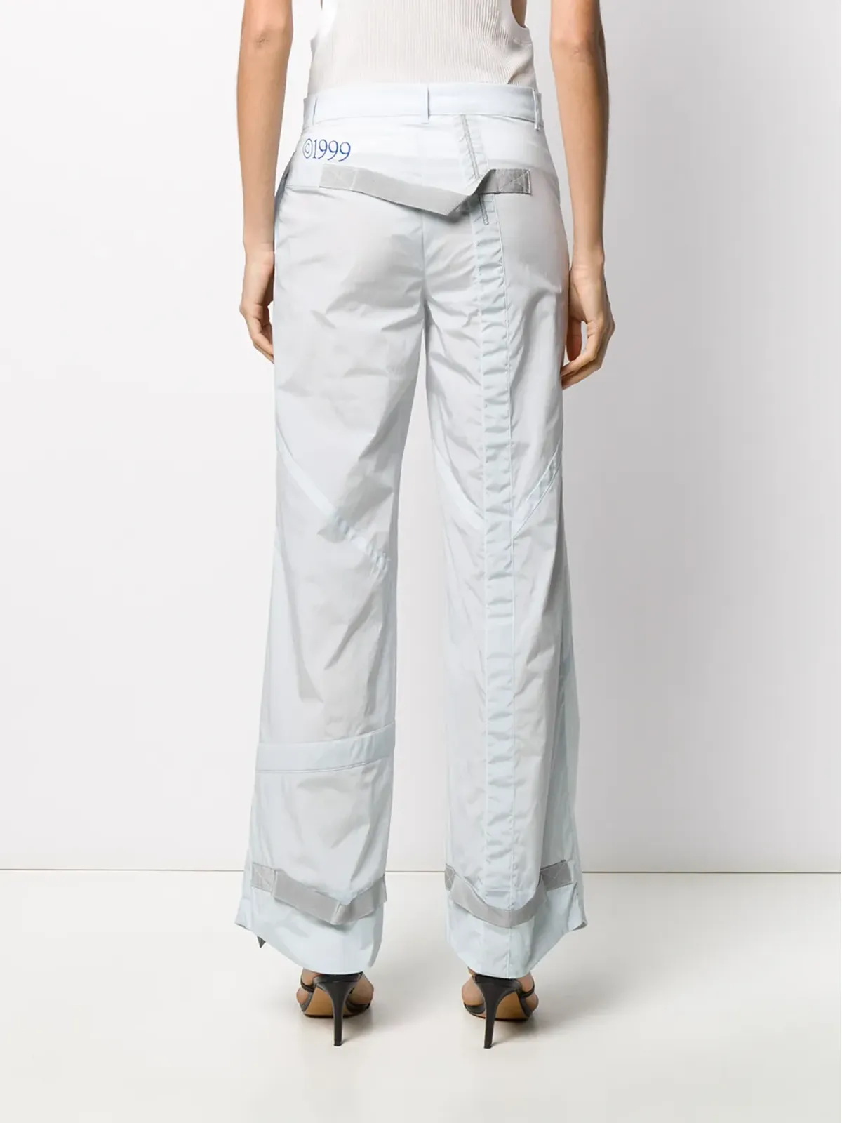 Off-White パネルド・パラッツォパンツ - ブルー - 画像4