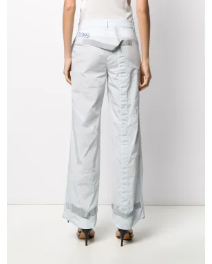 Off-White パネルド・パラッツォパンツ - ブルー - サムネイル4