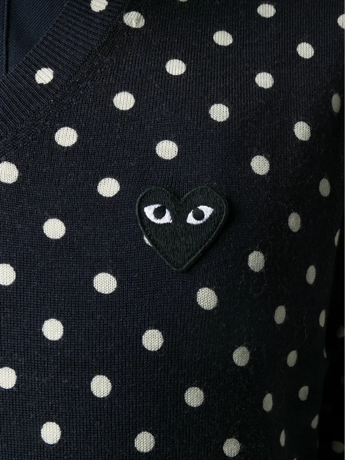 Comme Des Garçons ポルカドット柄 Vネックセーター - 画像5