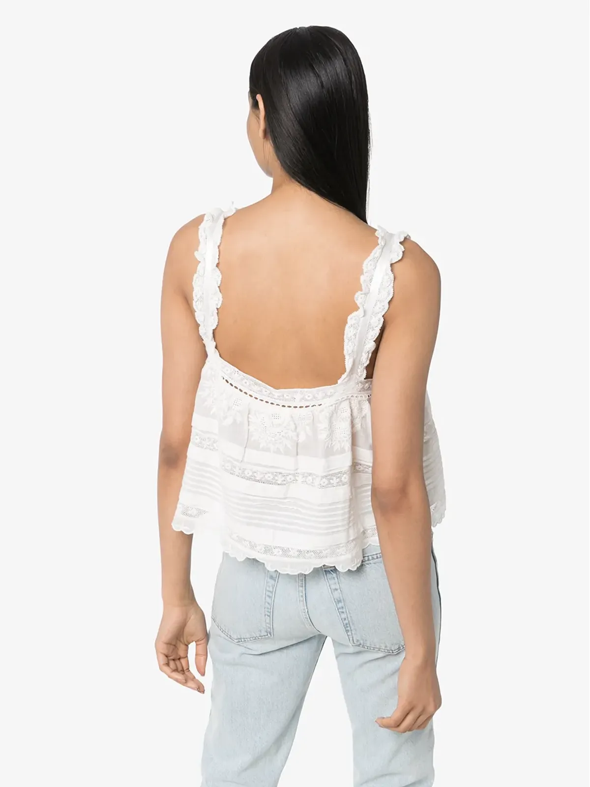 LoveShackFancy Sully cropped crocheted top - White - 画像3