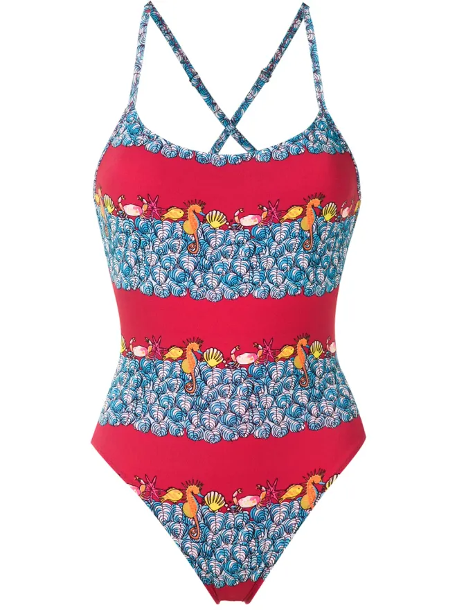 Amir Slama Amir Slama プリント スパゲッティストラップ ワンピースの商品画像