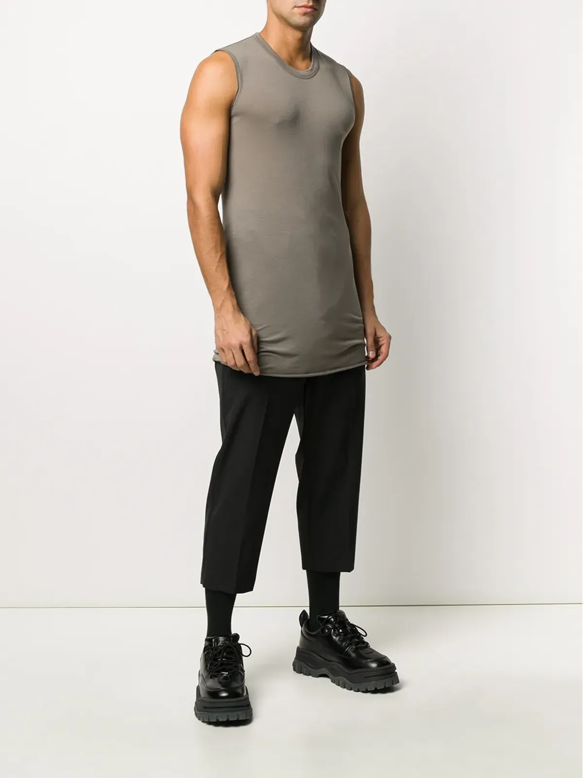 Rick Owens ロングクルーネック タンクトップ - グレー - 画像3