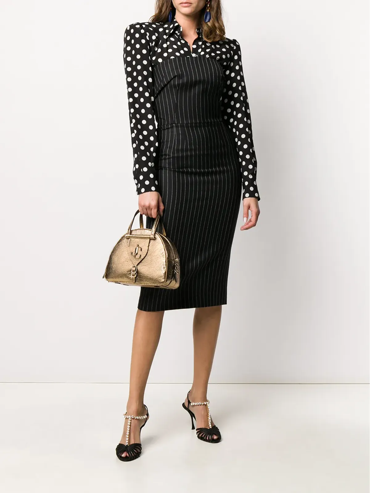Dolce & Gabbana ピンストライプストラップレス ミディドレス - 画像2