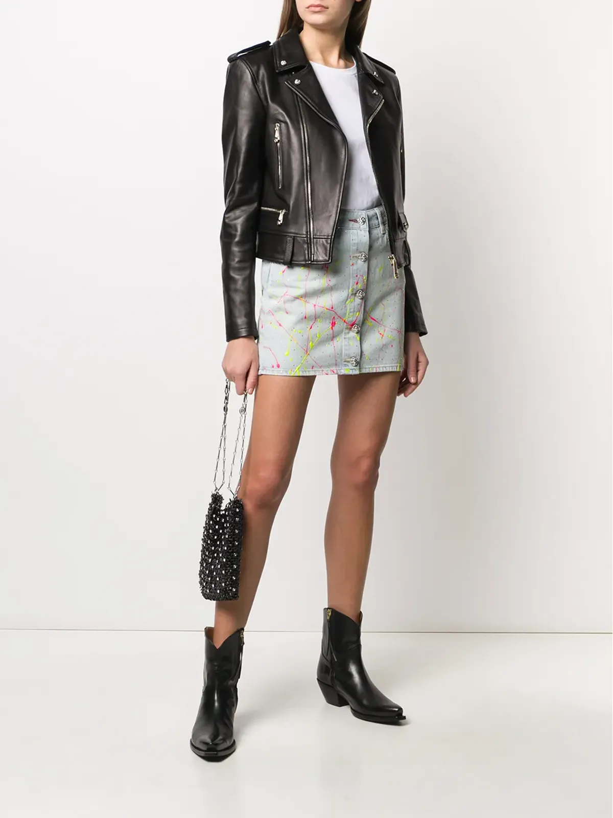 Philipp Plein ホットn'コールド デニムスカート - 画像2