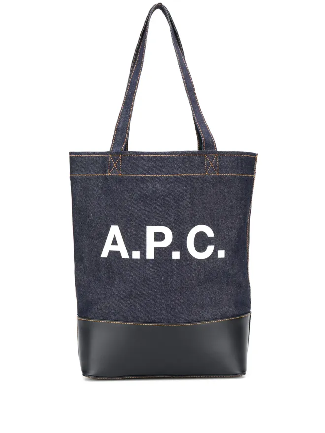 A.P.C. A.P.C. ロゴプリント デニム トート - ブルーの商品画像