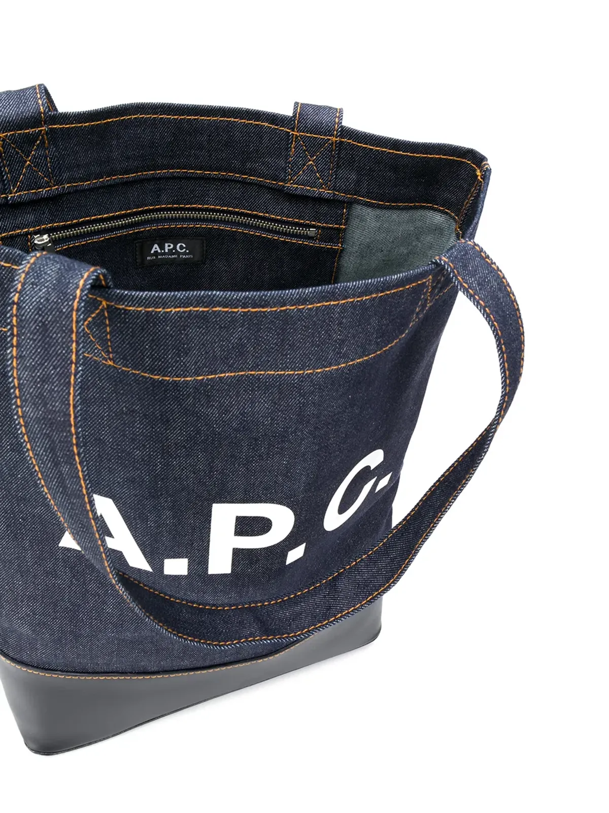 A.P.C. ロゴプリント デニム トート - ブルー - 画像5