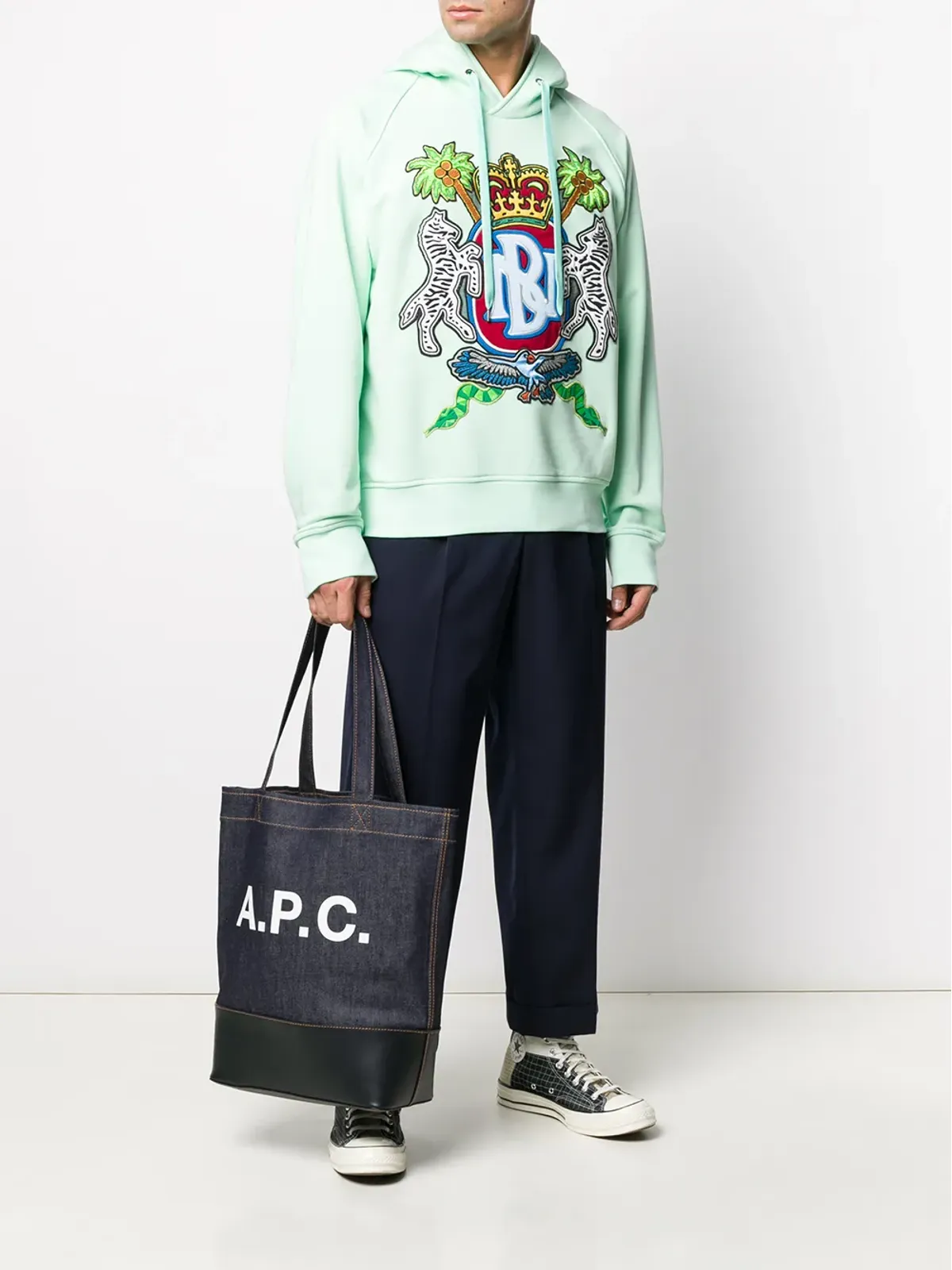 A.P.C. ロゴプリント デニム トート - ブルー - 画像2
