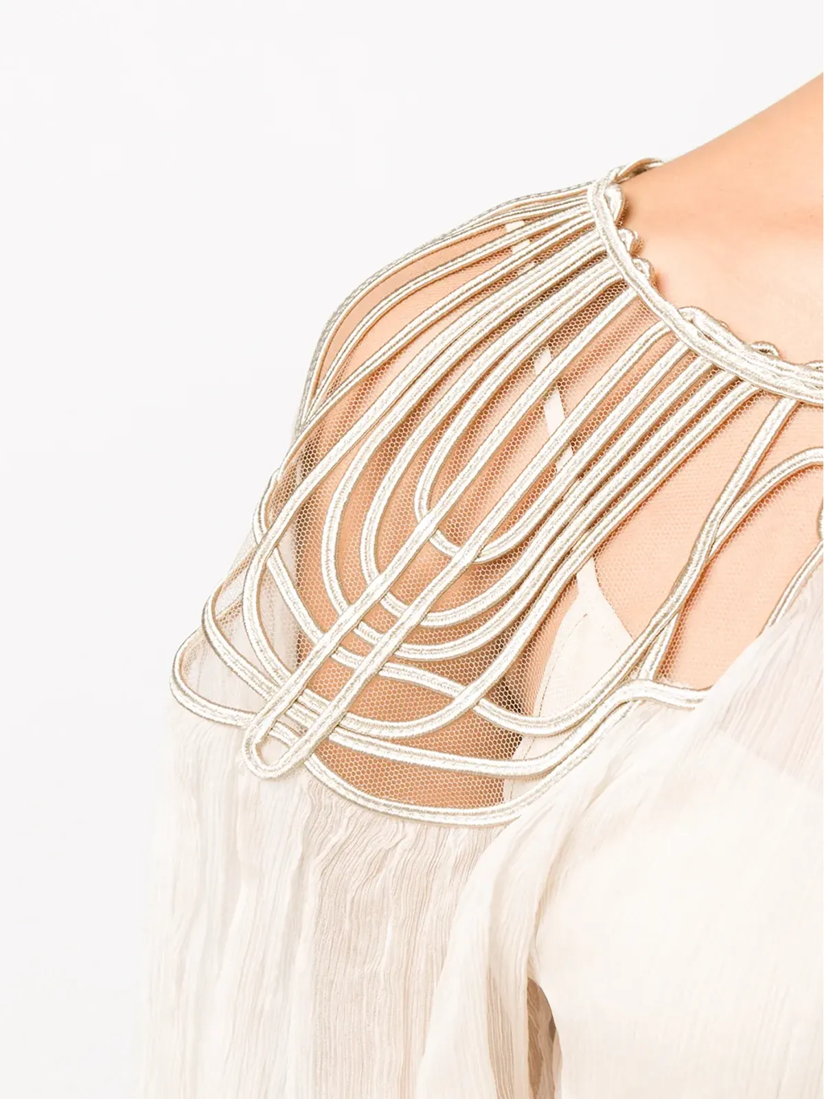 Alberta Ferretti 長袖シアーチェストパネルドレス - 画像5