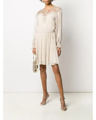 Alberta Ferretti 長袖シアーチェストパネルドレス - サムネイル2