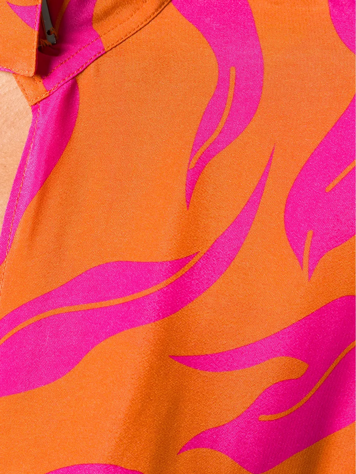 Off-White リーフプリント プランジドレス - オレンジ - 画像5