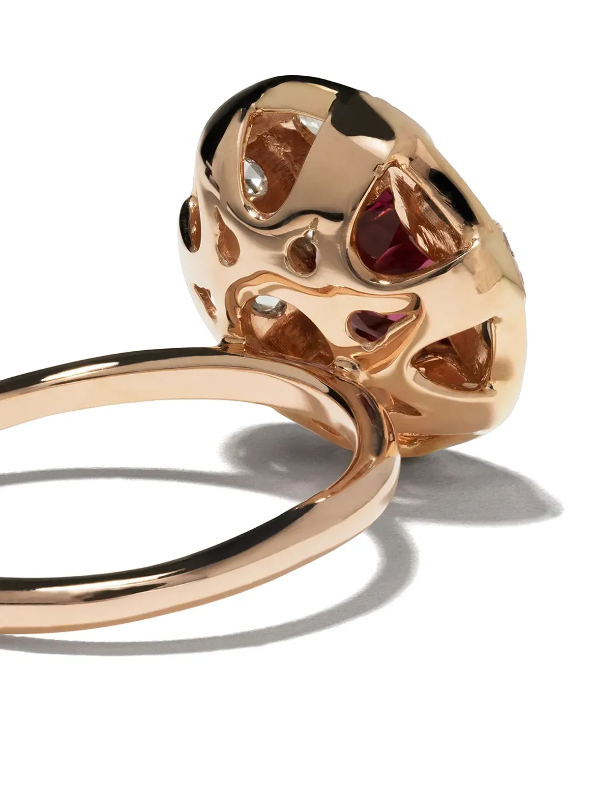 Selim Mouzannar 18K ローズゴールド ダイヤモンド rhodolite Mille et Une Nuits リング - 画像4
