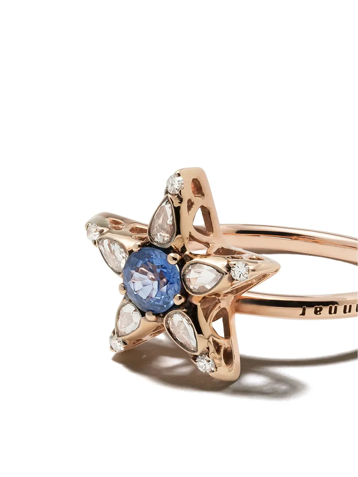 Selim Mouzannar 18K ローズゴールド サファイア＆ダイヤモンド スター リング - ピンク - 画像3