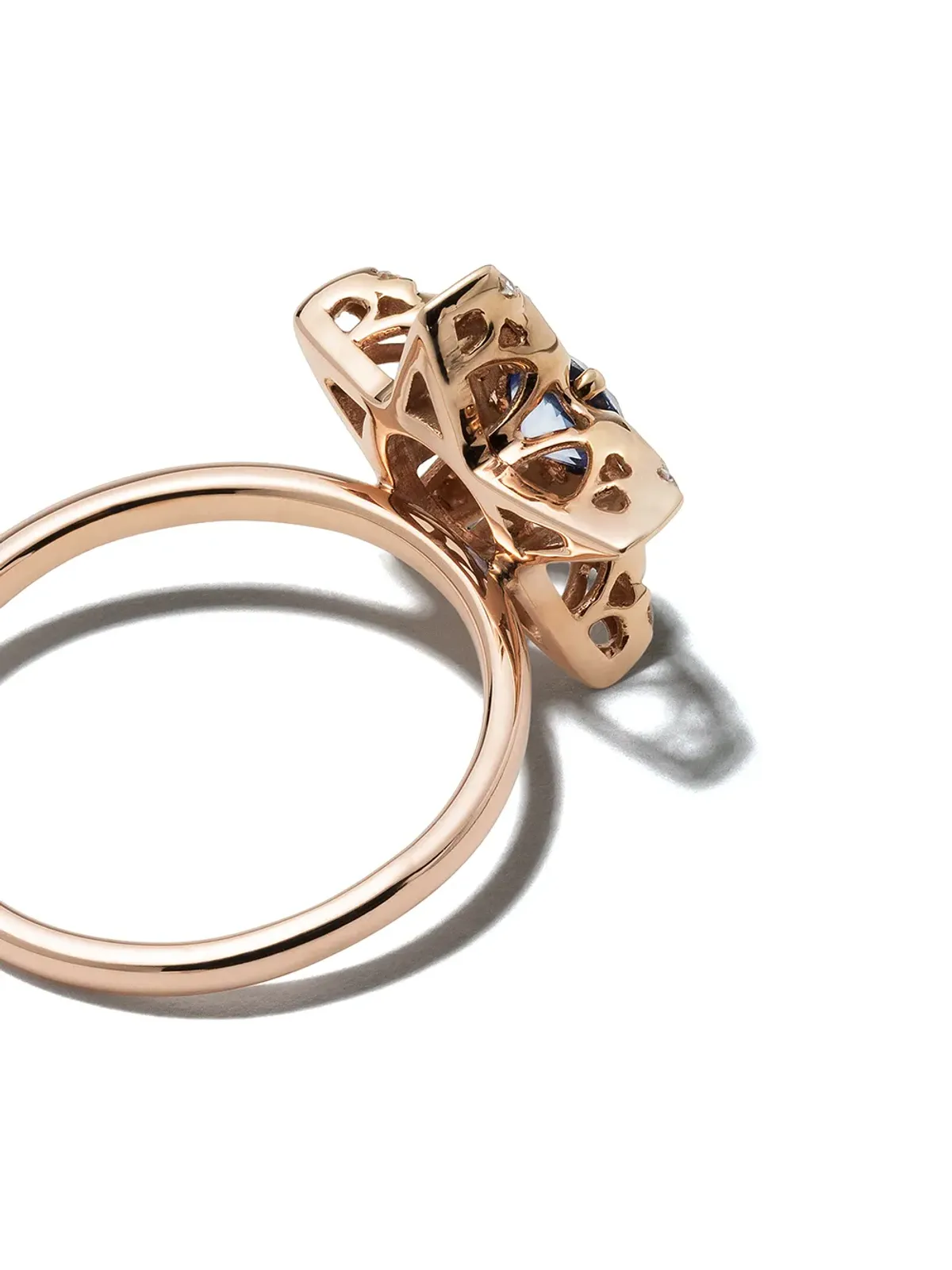 Selim Mouzannar 18K ローズゴールド サファイア＆ダイヤモンド スター リング - ピンク - 画像4