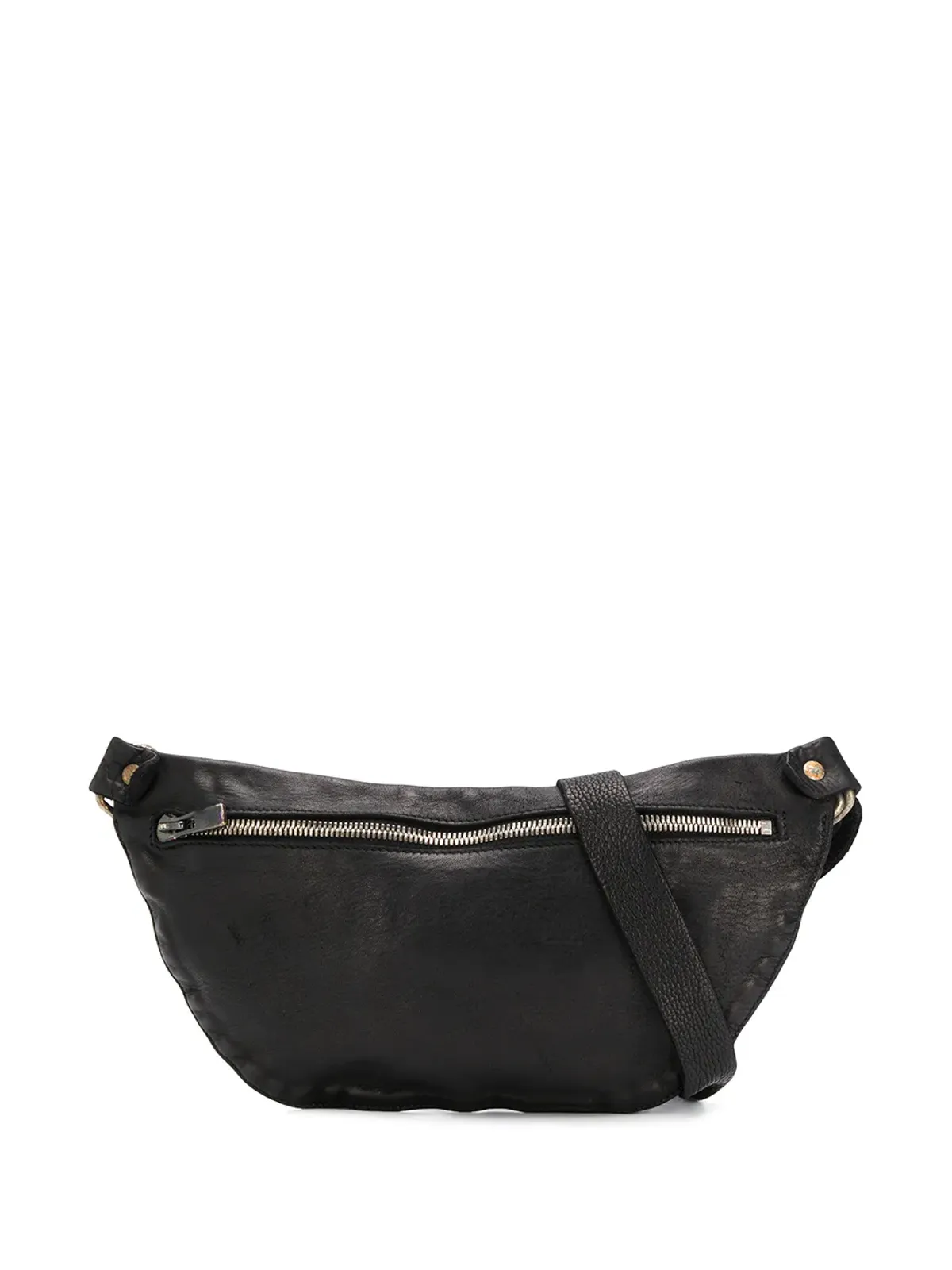 Guidi cracked-effect belt bag - Black - 画像1
