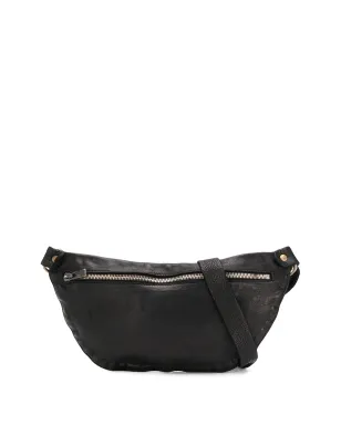 Guidi cracked-effect belt bag - Black - サムネイル1