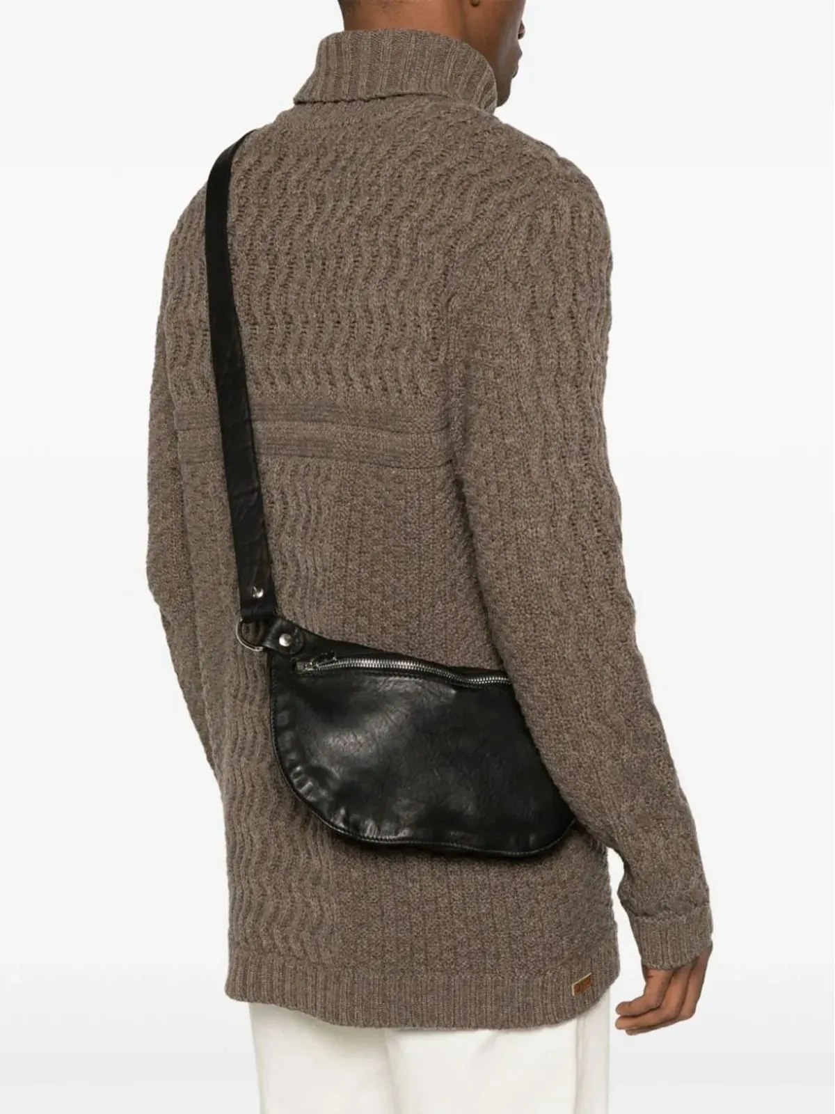 Guidi cracked-effect belt bag - Black - 画像5