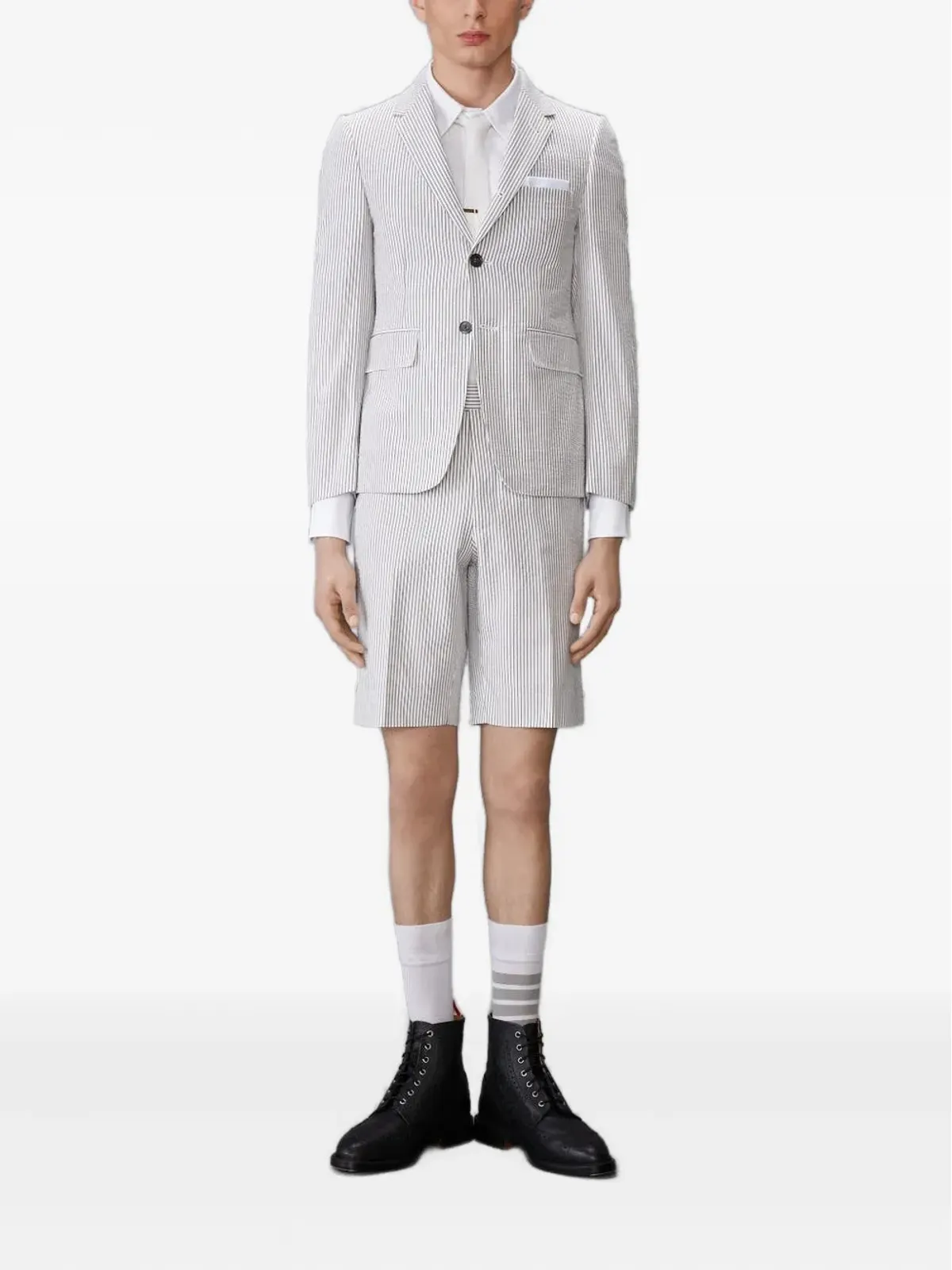Thom Browne ストライプ柄シアサッカーショーツ - 画像2