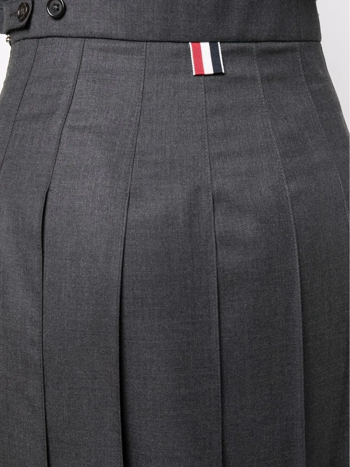 Thom Browne ダークグレー 膝下丈プリーツスカート - 画像5