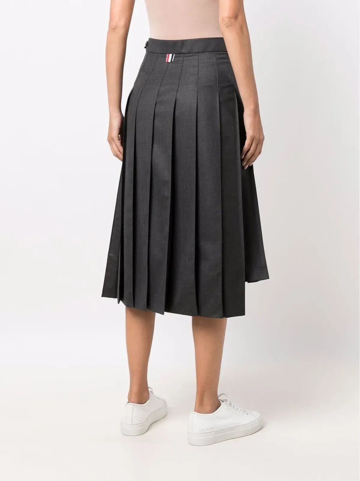 Thom Browne ダークグレー 膝下丈プリーツスカート - 画像4
