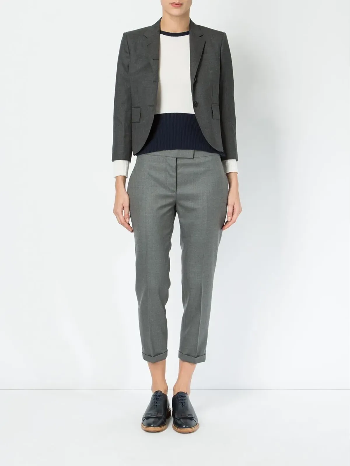 Thom Browne ミッドライズ テーラードパンツ - グレー - 画像2