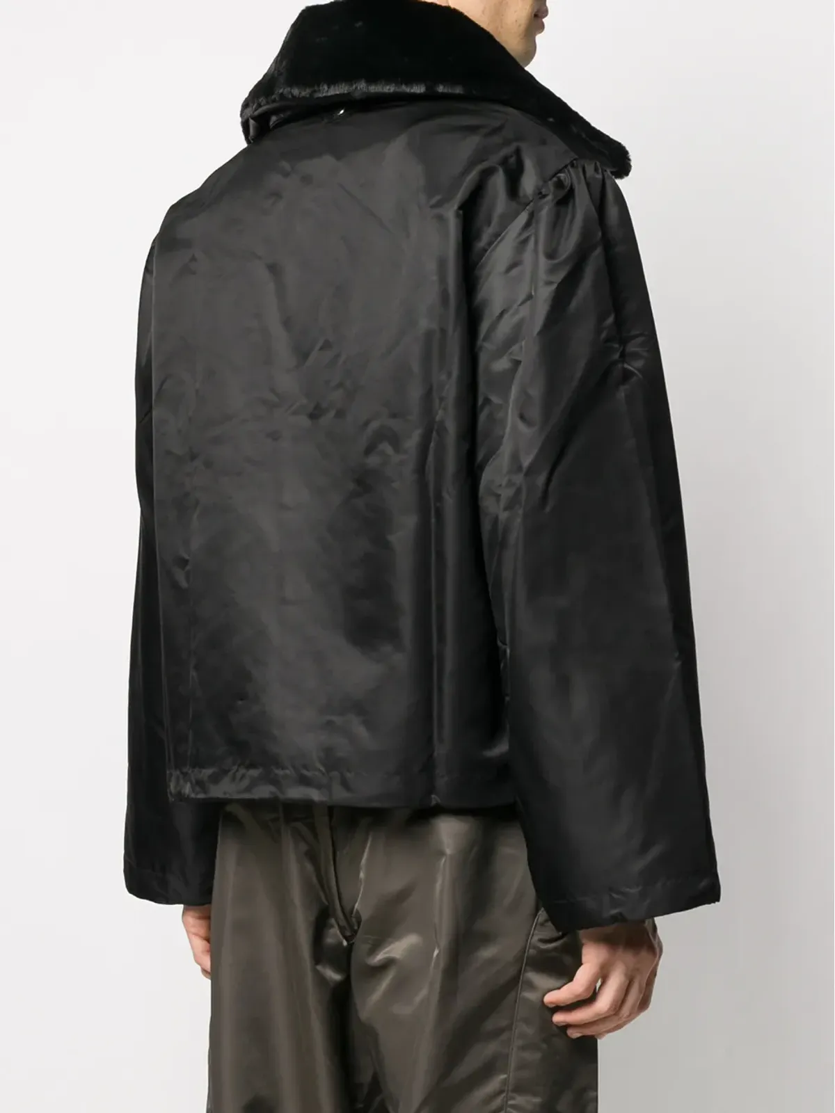Random Identities wide collar padded jacket - Black - 画像4