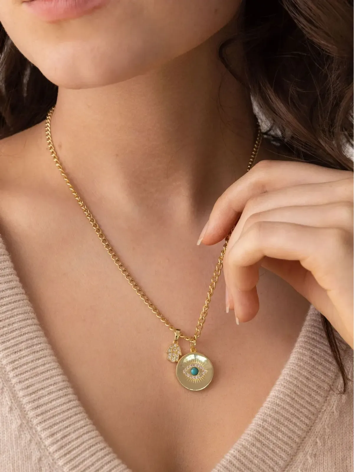 Nialaya Jewelry スカイフォール・イービルアイ ペンダントネックレス - 画像5