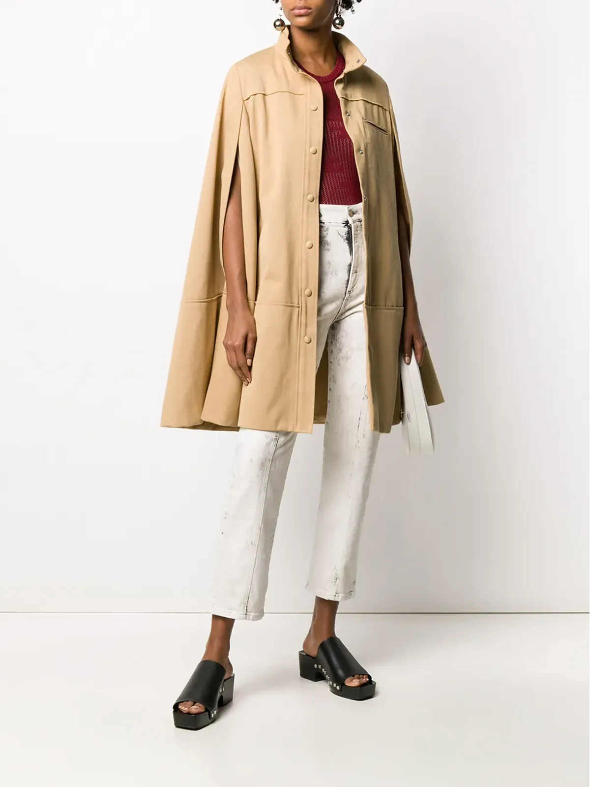 Courrèges カットアウトスリーブのフレアコート - 画像2