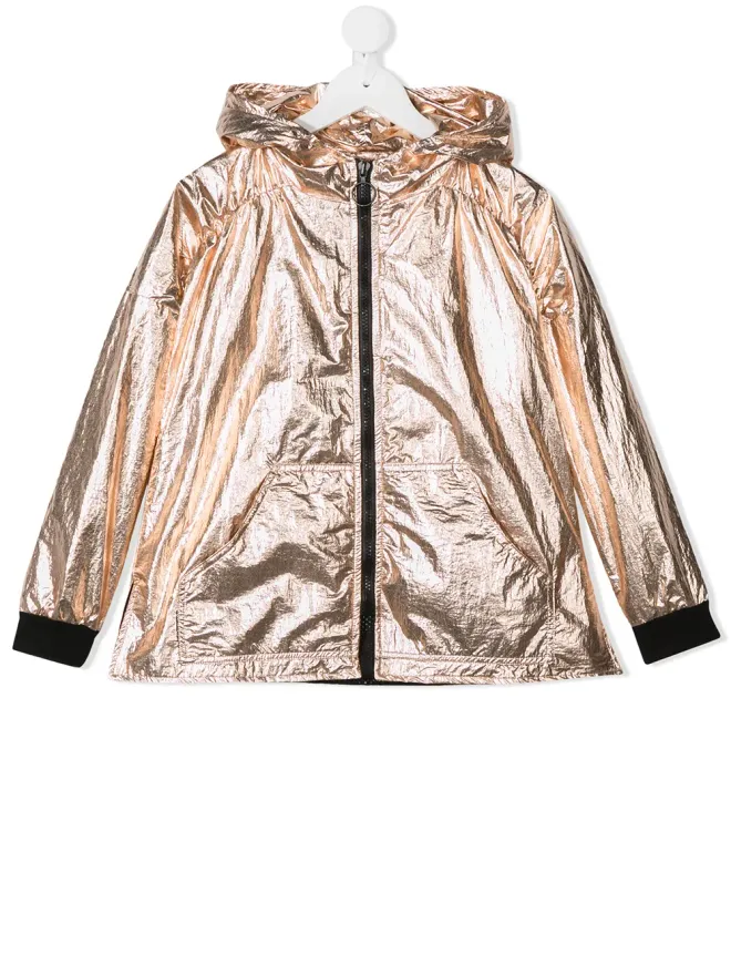 Andorine Andorine メタリック仕上げフード付きジャケット - ゴールドの商品画像