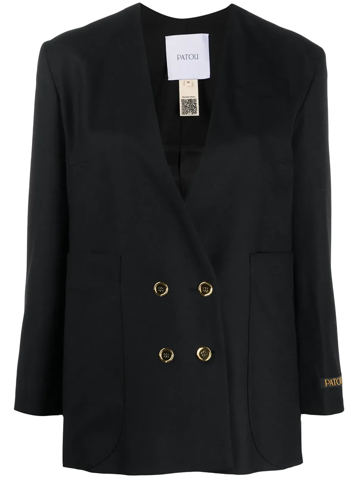 Patou ノーカラーダブルブレストブレザー - 画像1