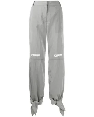 Off-White プリントロゴ タイカフスパンツ - サムネイル3