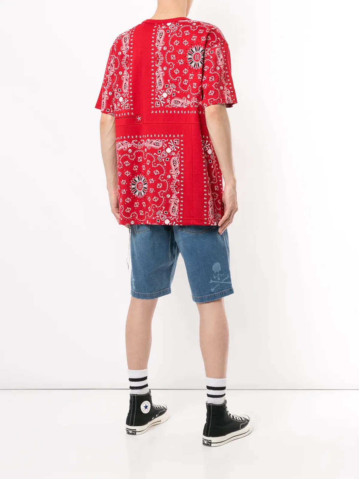 Mastermind World クルーネック バンダナプリント Tシャツ - レッド - 画像4