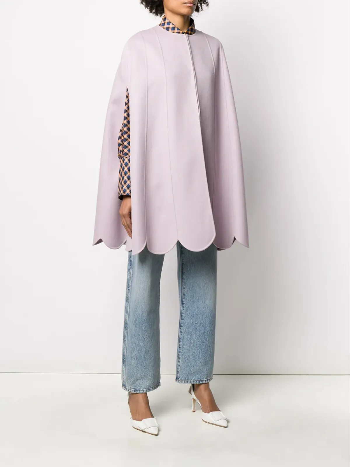 Valentino Garavani スカラップヘム ケープ - 画像3