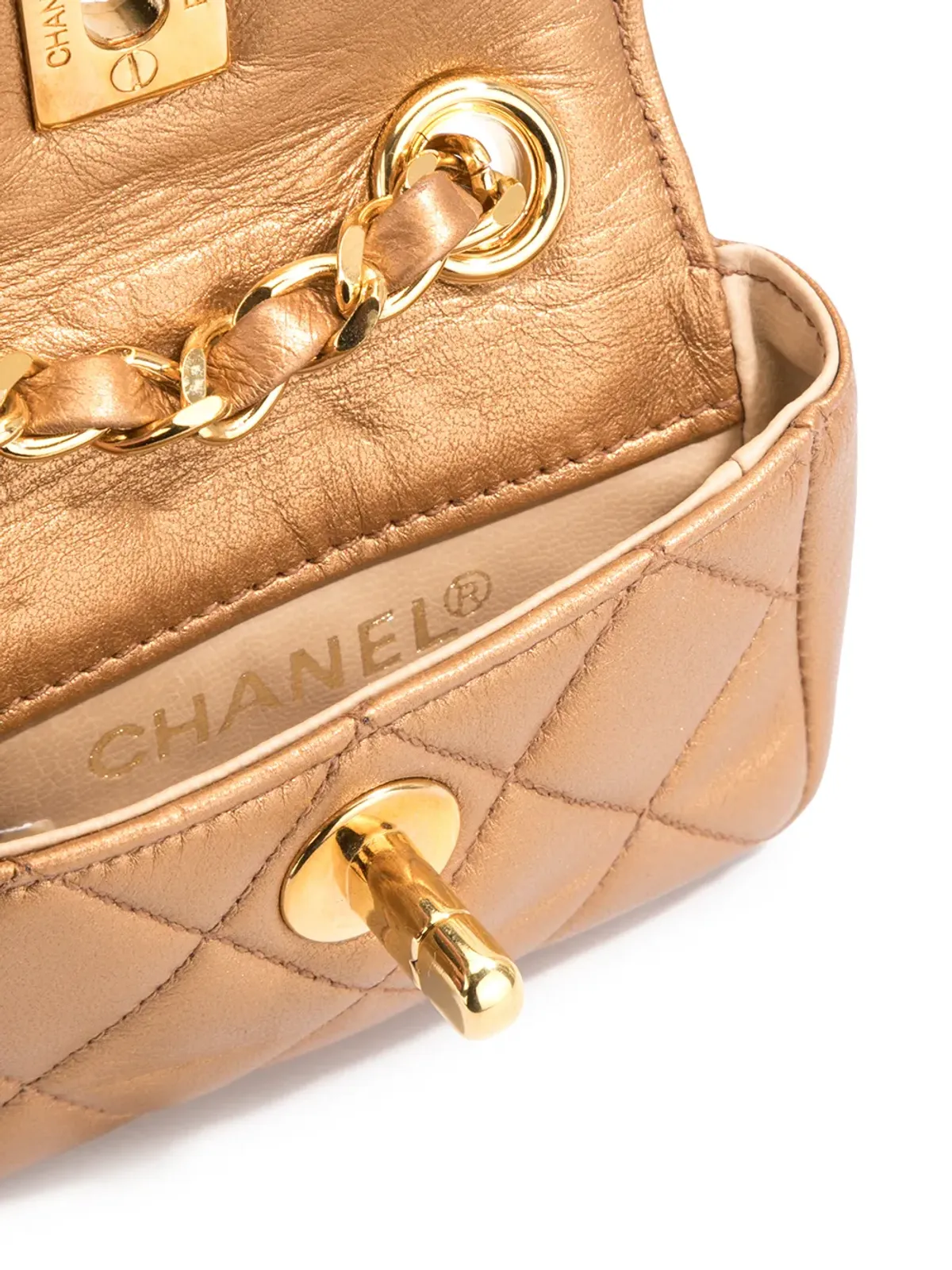 CHANEL Pre-Owned 1992 ミニ ダイヤモンド キルト トート - ブラウン - 画像5