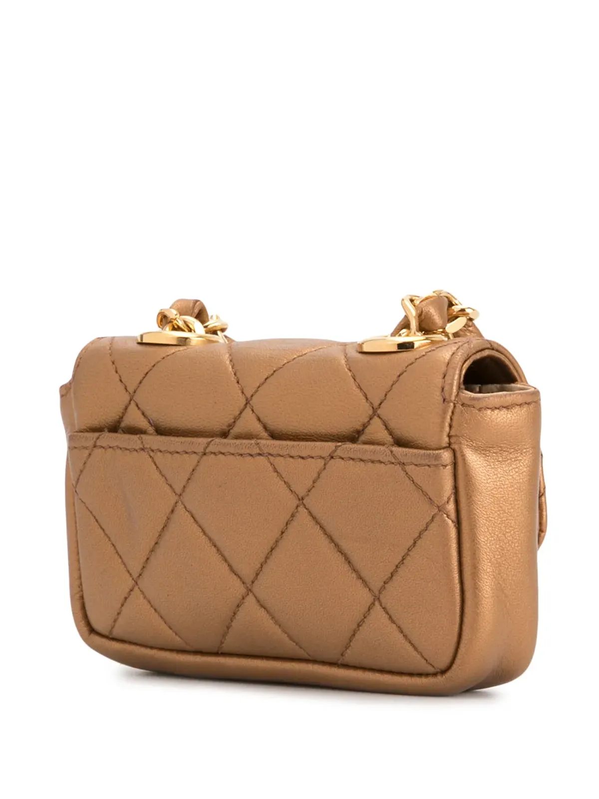 CHANEL Pre-Owned 1992 ミニ ダイヤモンド キルト トート - ブラウン - 画像3