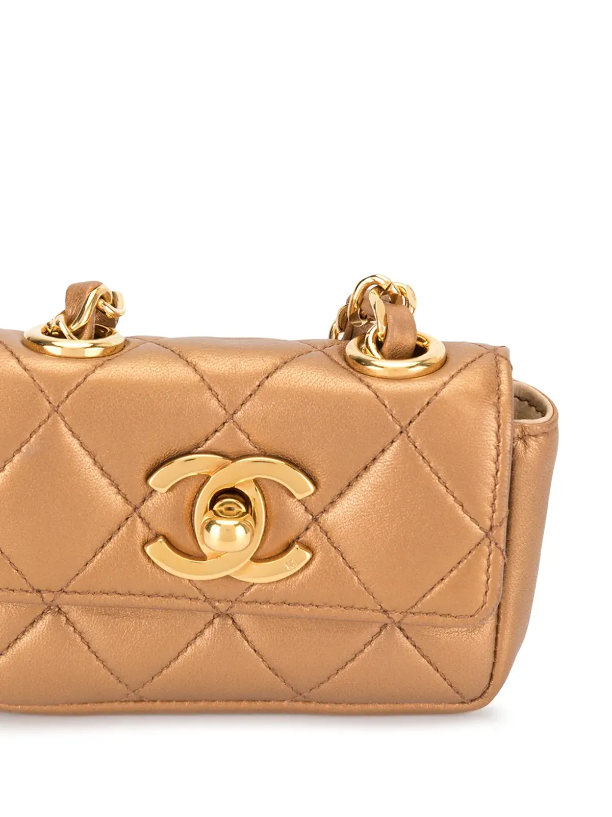 CHANEL Pre-Owned 1992 ミニ ダイヤモンド キルト トート - ブラウン - 画像4