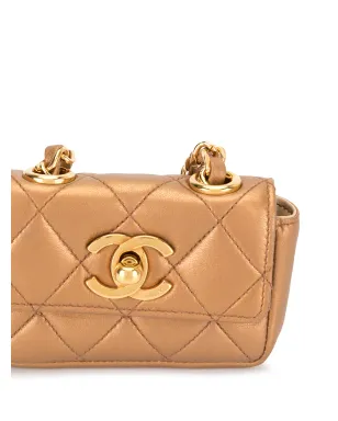 CHANEL Pre-Owned 1992 ミニ ダイヤモンド キルト トート - ブラウン - サムネイル4