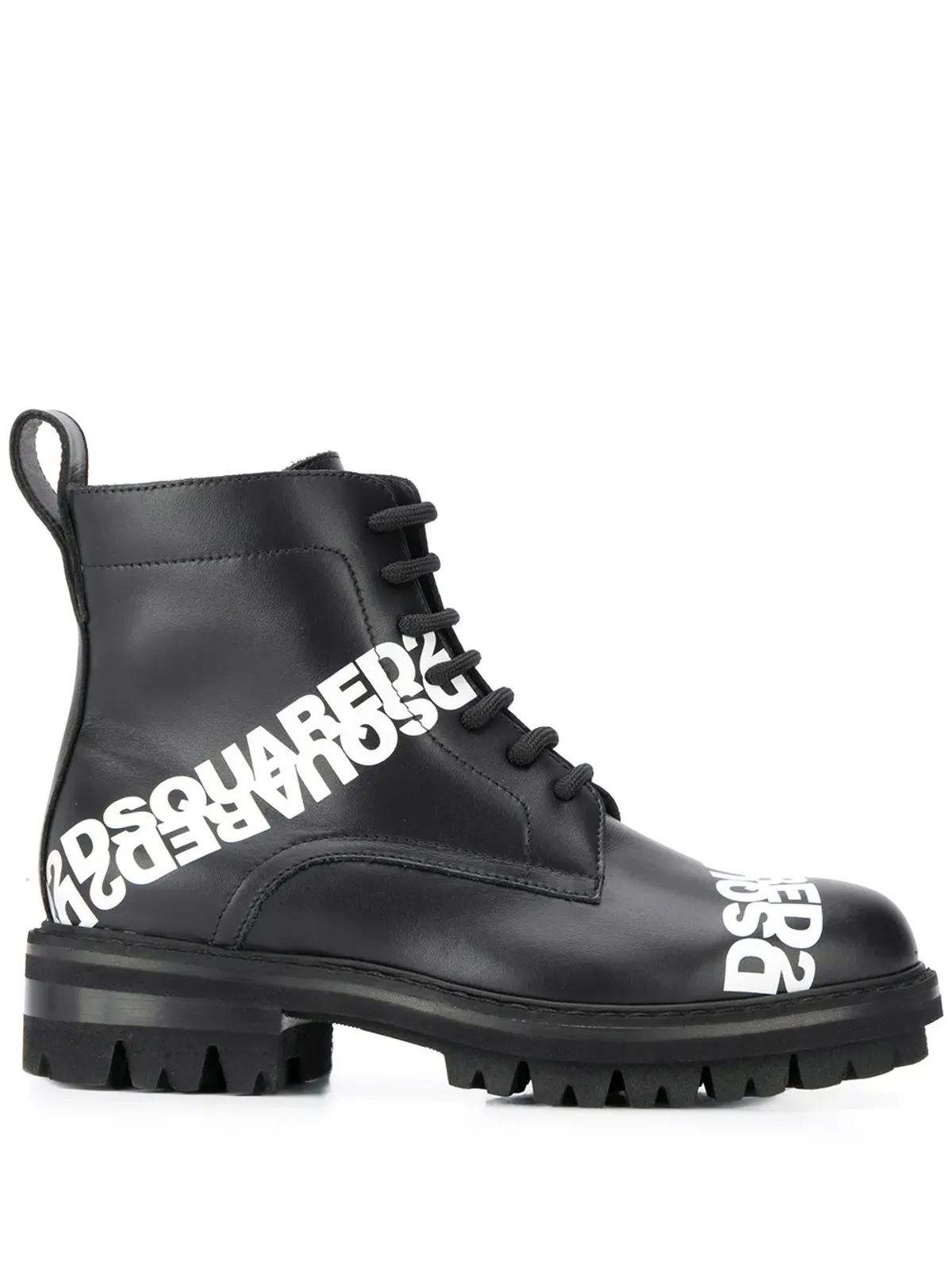 DSQUARED2 ロゴプリント レースアップ ブーツ - ブラック - 画像1