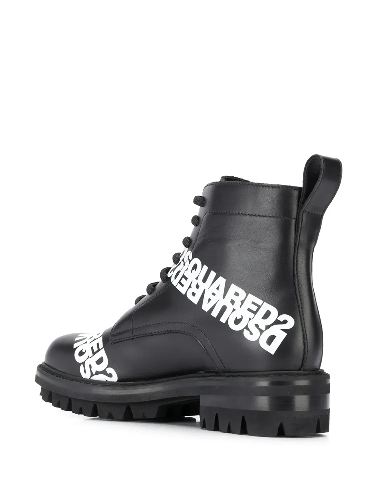DSQUARED2 ロゴプリント レースアップ ブーツ - ブラック - 画像3
