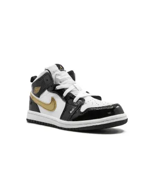 Jordan Kids Air Jordan 1 Mid SE ブラック/ゴールド スニーカー - サムネイル1