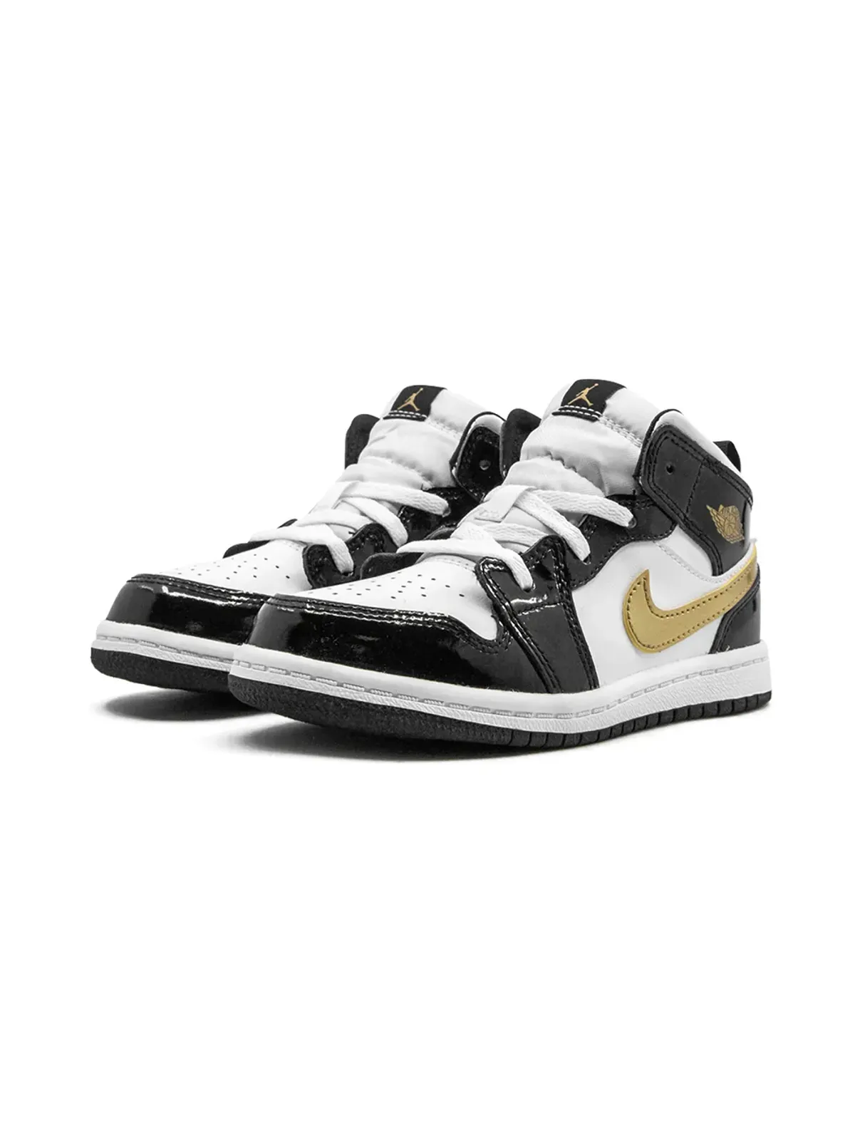 Jordan Kids Air Jordan 1 Mid SE ブラック/ゴールド スニーカー - 画像2