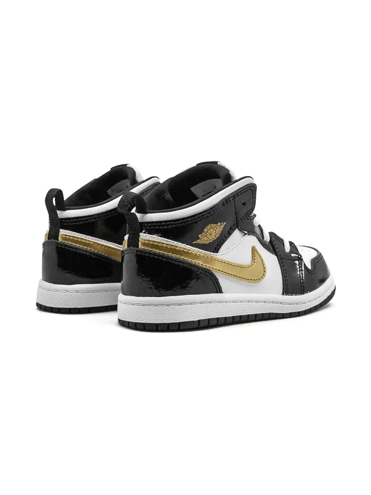 Jordan Kids Air Jordan 1 Mid SE ブラック/ゴールド スニーカー - 画像3